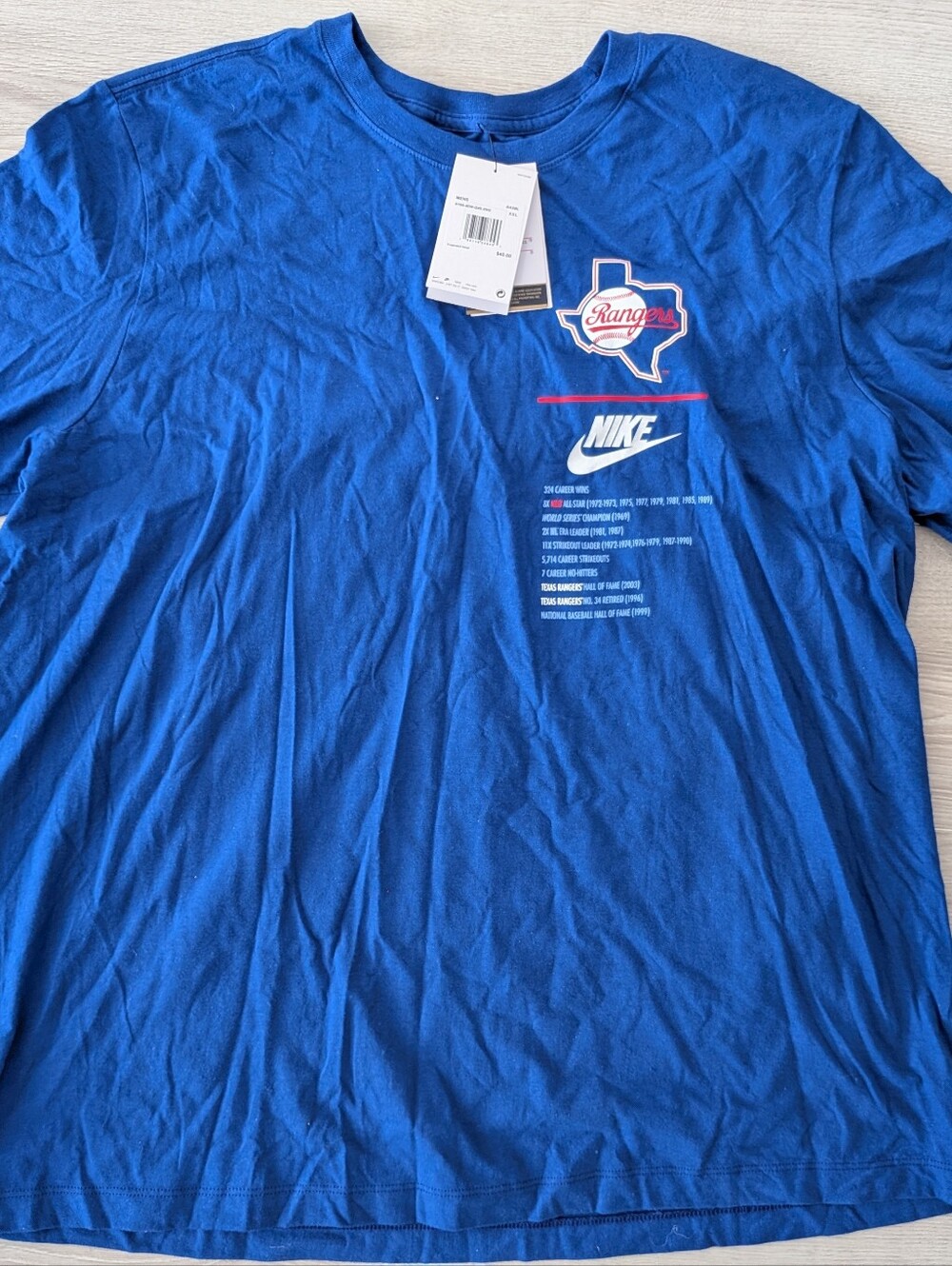 Nike Nolan Ryan express Texas rangers Cooperstown shirt
